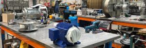 Mechanische apparatuur in een werkplaats